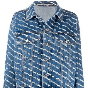 Alexander Wang “Game” Logo Print Denim Jacket